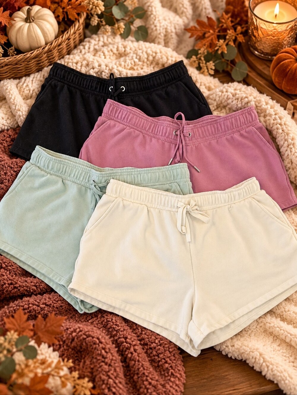 Auden Women’s Lounge Shorts Bundle Size L 4 Pack Drawstring Soft Casual